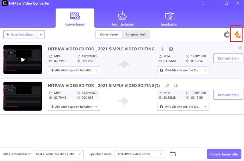 verlustfreie Beschleunigung