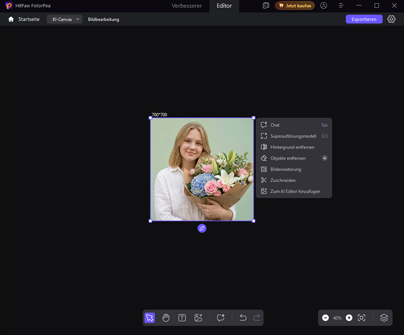 ai chat für bild-erweiterung auswählen