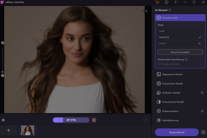 HitPaw FotorPea Gesichtsmodellverarbeitung