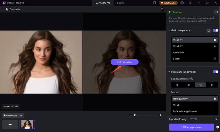 ki verarbeitung des fotos starten