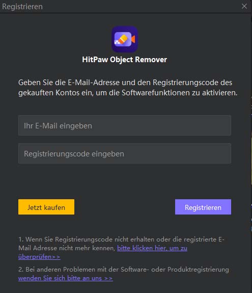 HitPaw Video Object remover activate