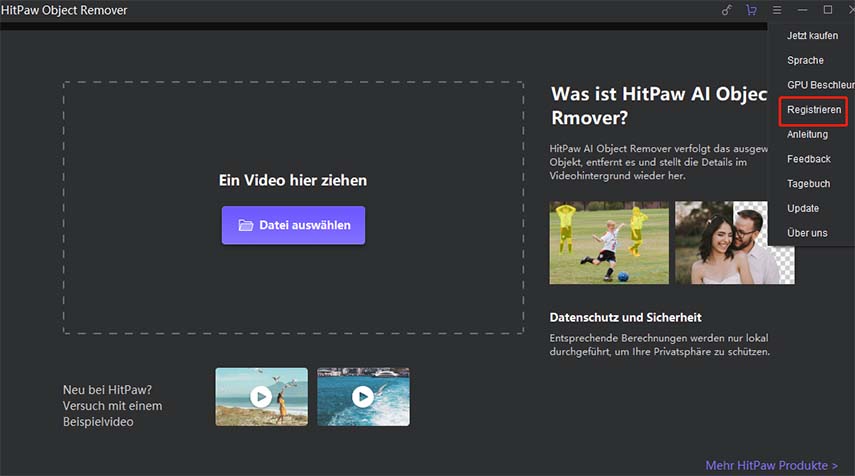 HitPaw Video Object remover registration