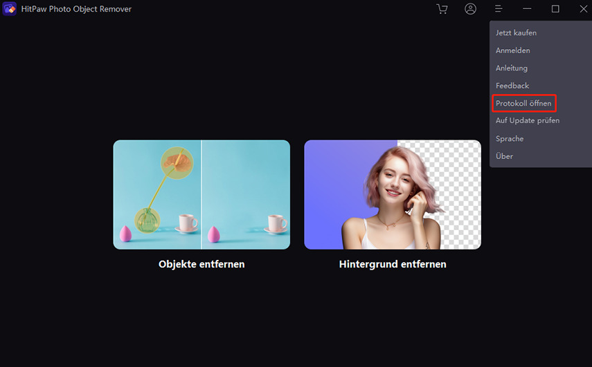 HitPaw photo object remover open log