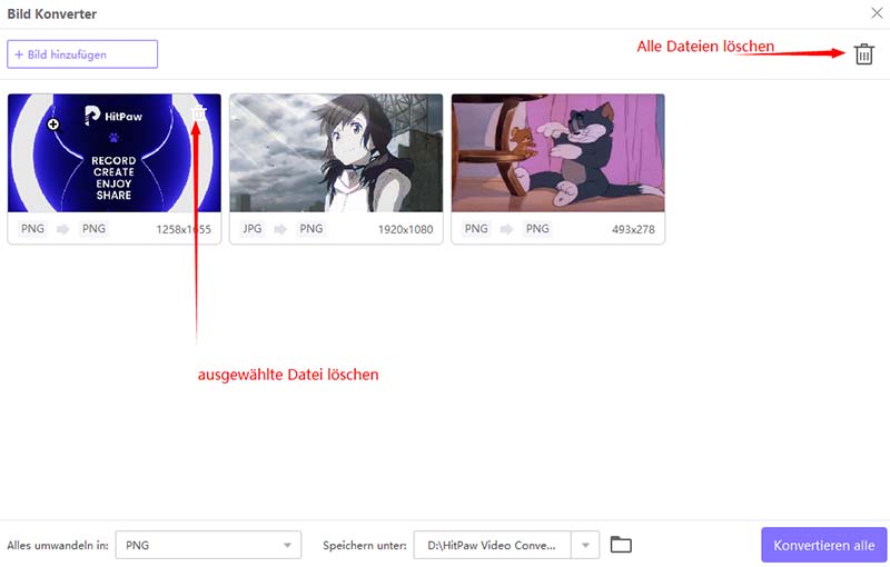 wie man ein Bild löscht