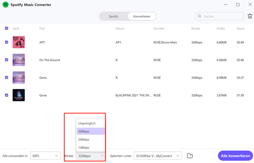 convert spotify to 320kbps