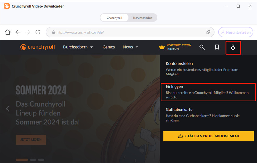 crunchyroll anmelden
