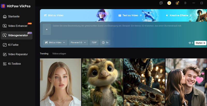 hitpaw vikpea ki video generator interface