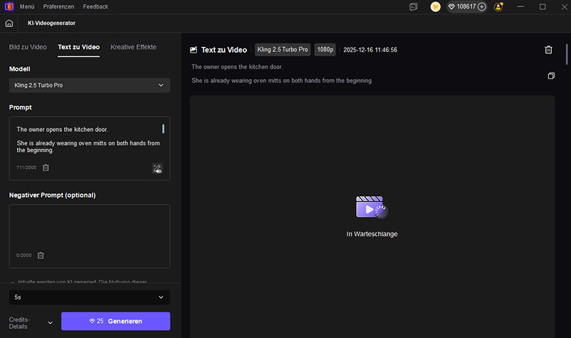 vikpea ki video generator starten