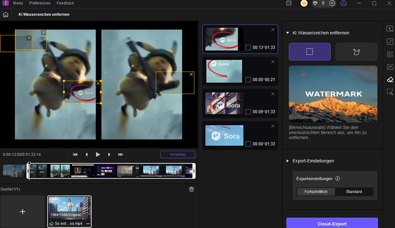 wasserzeichen bereich auswählen