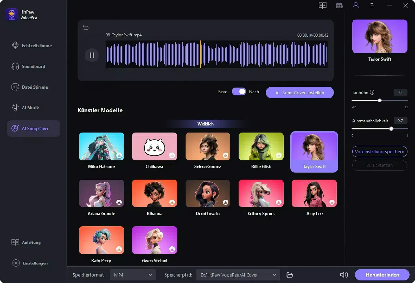  ai sänger auswählen
