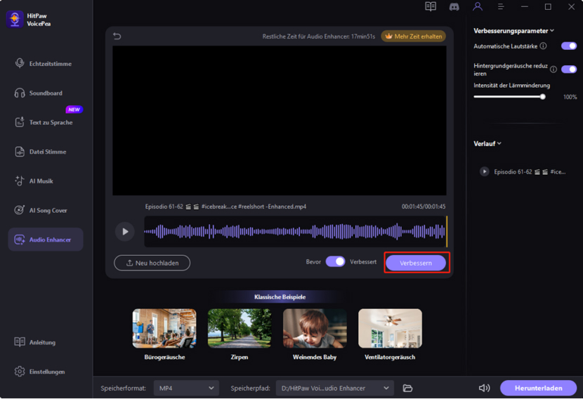 verbessere audio