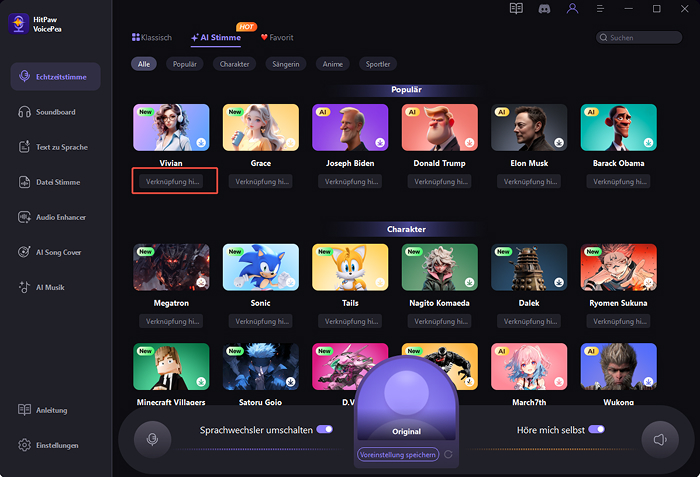 Tastenkombinationseinstellungen