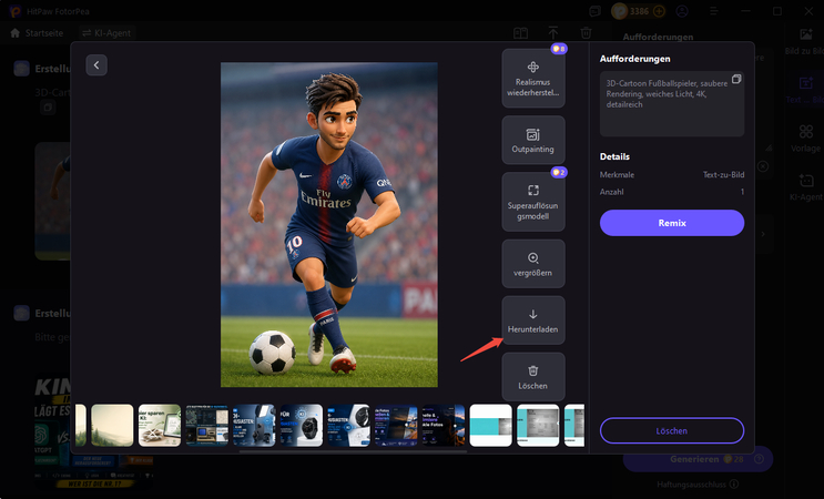 Vorschau KI-Fußball-Avatare vor Download