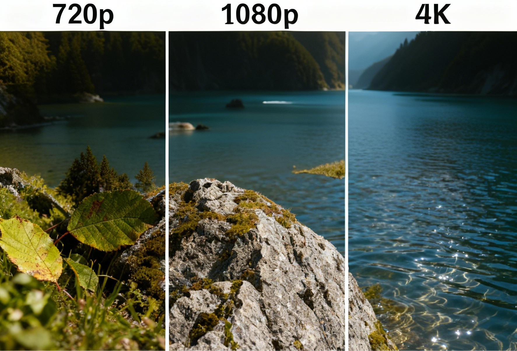 Vergleich 720p vs 1080p vs 4K Auflösung