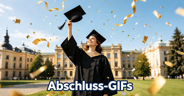 Kostenloses Gratulations-GIF zum Abschluss mit Absolvent