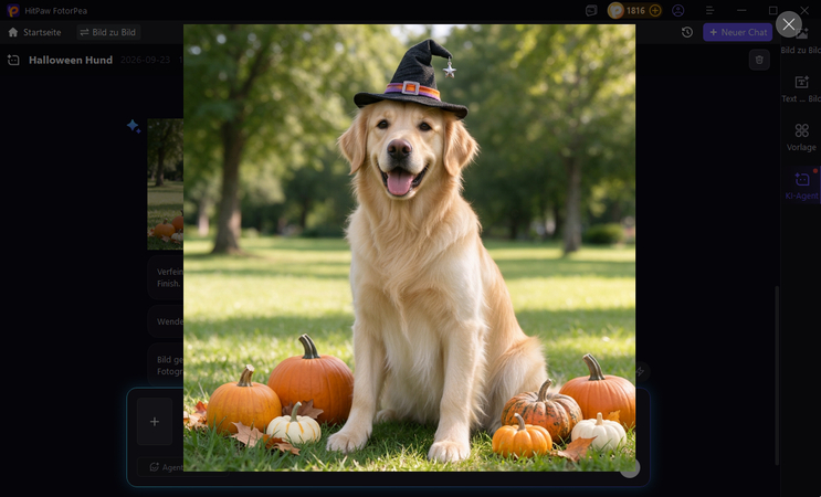AI agent editing a Halloween pumpkin carving design with customized details