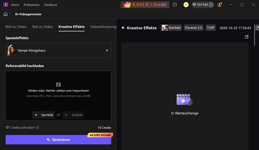 KI Halloween Video Prompt in HitPaw VikPea eingeben