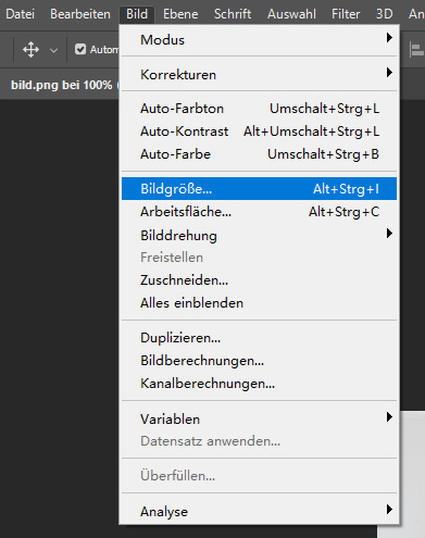 Größe des Bildes anpassen