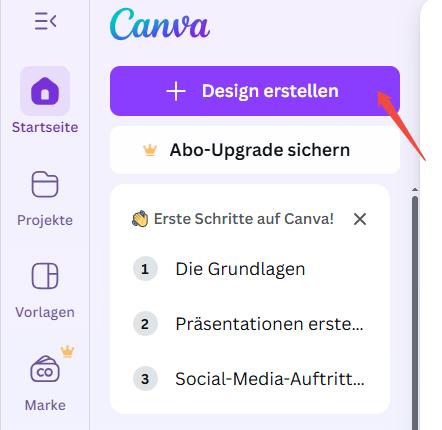 gewünschte Vorlage Wählen