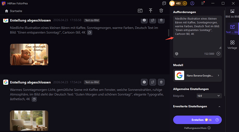guten morgen sonntag bilder erstellen