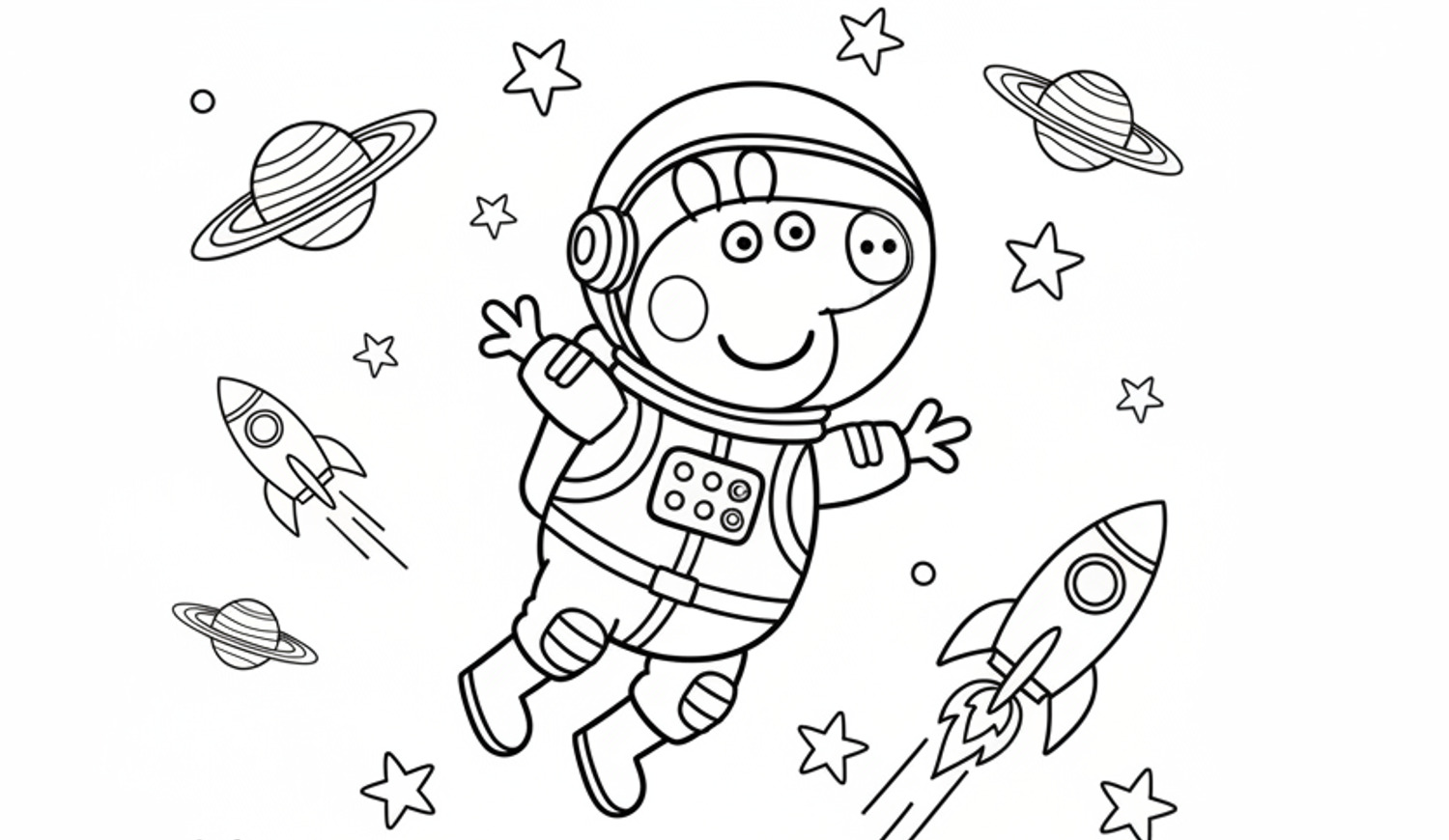 Peppa Wutz als Astronautin Ausmalbild