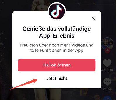 TikTok ohne Anmeldung anschauen in der Webversion