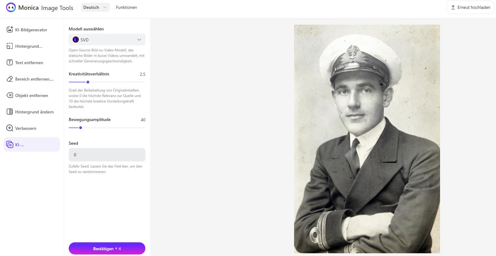 alte fotos animieren online