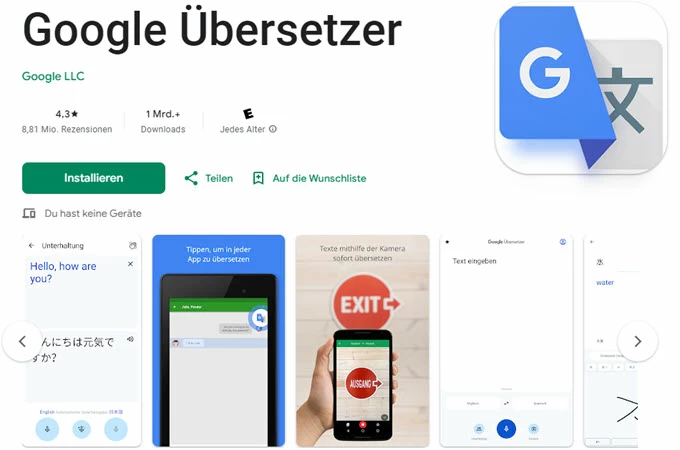 Übersetz mit foto