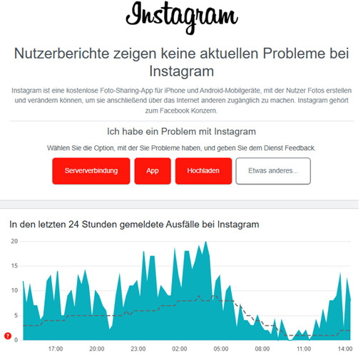 aktuellen probleme bei instagram