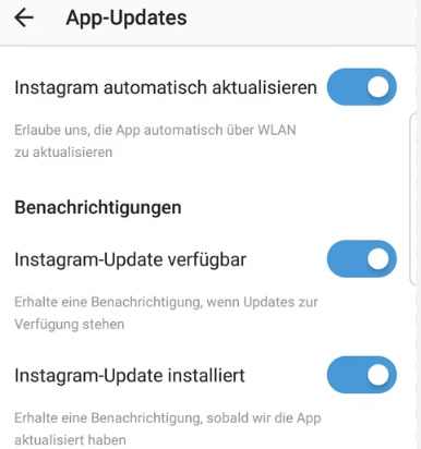 instagram app aktualisieren