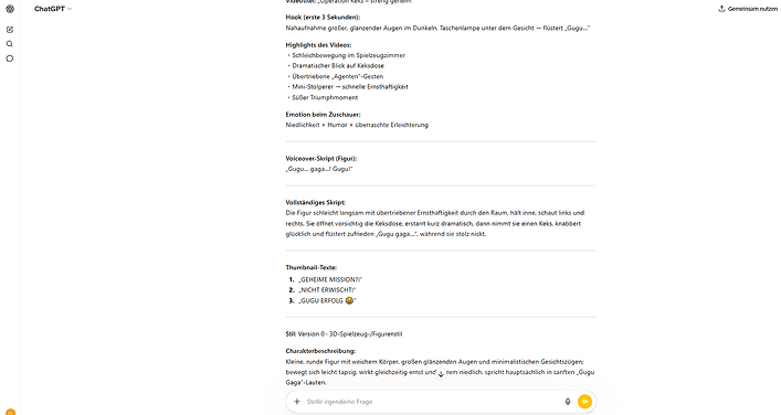 Optimierung des KI-Video-Skripts für Gugugaga