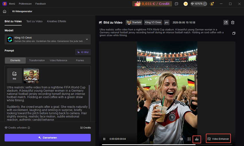 fussball ki video 4k upscaling qualität verbessern hitpaw vikpea enhancer